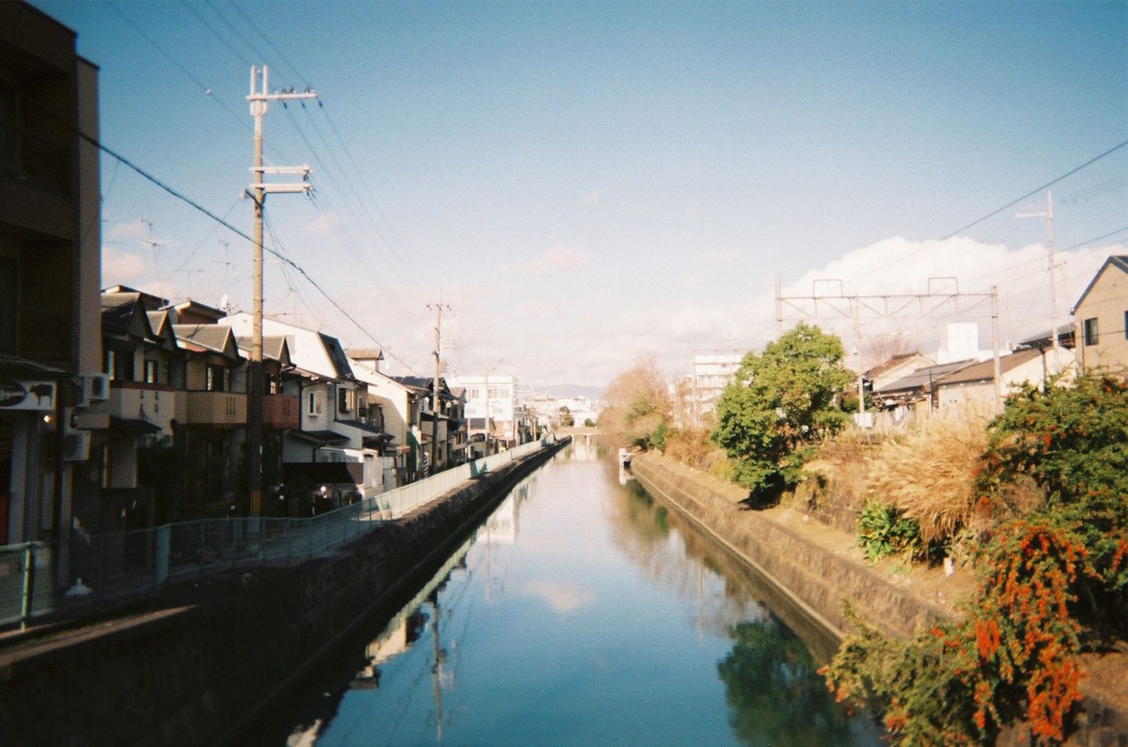 A creek channel running through a neighborhood