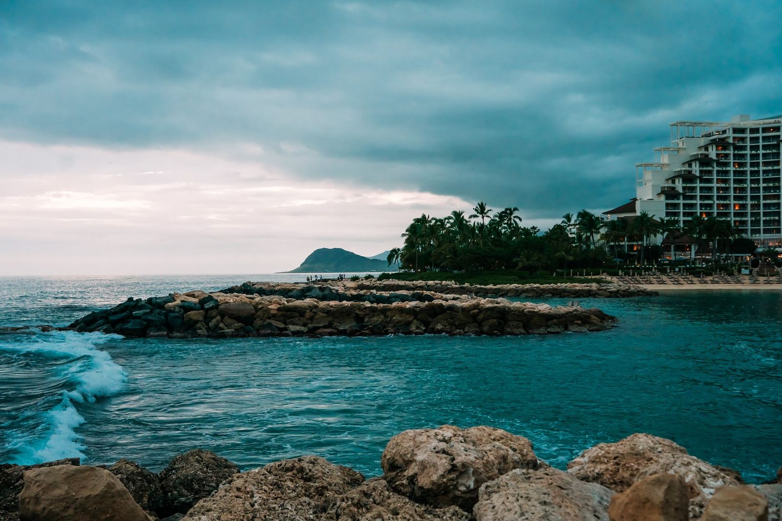 The rocky Ko Olina shoreline in Kapolei on the leeward coast