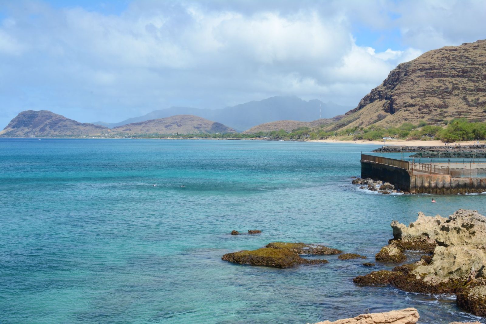 The rocky Kapolei shoreline on the dry leeward side of Oahu